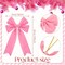 24 Pcs Velvet Christmas Wreath Bow 5 x 7.9 Inch Rustic Velvet Christmas Bows Vintage Christmas Tree Ornaments Bows for Xmas Holiday Garland Home Decor Wedding Outdoor Indoor Decoration (Pink)